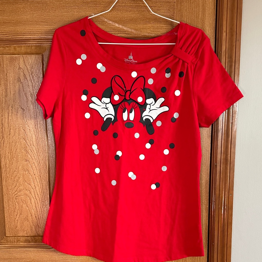 Disney Red Minnie Mouse Tee with Polka Dots
